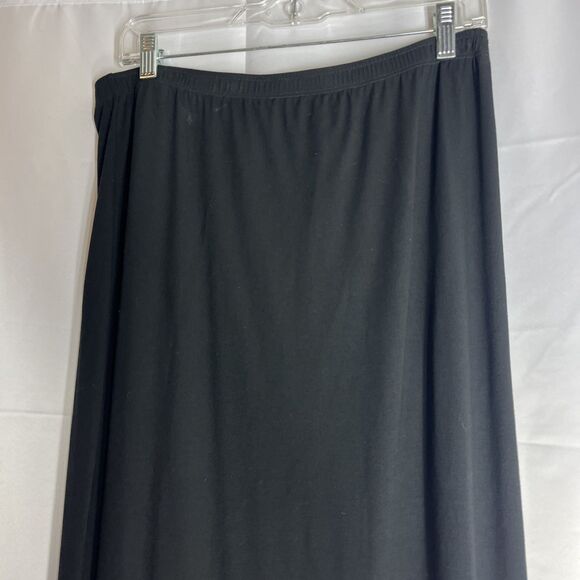 Harari Womans Maxi Skirt Black Extra Large Solid Silk Stretch Long XL MSP $288 - Picture 2 of 8